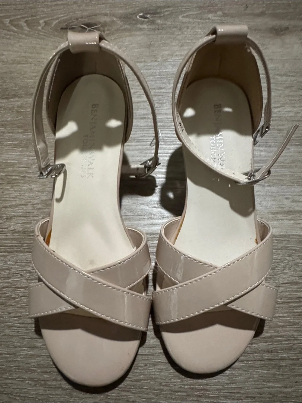 Nude Ankle-Strap Sandals for kids size 1